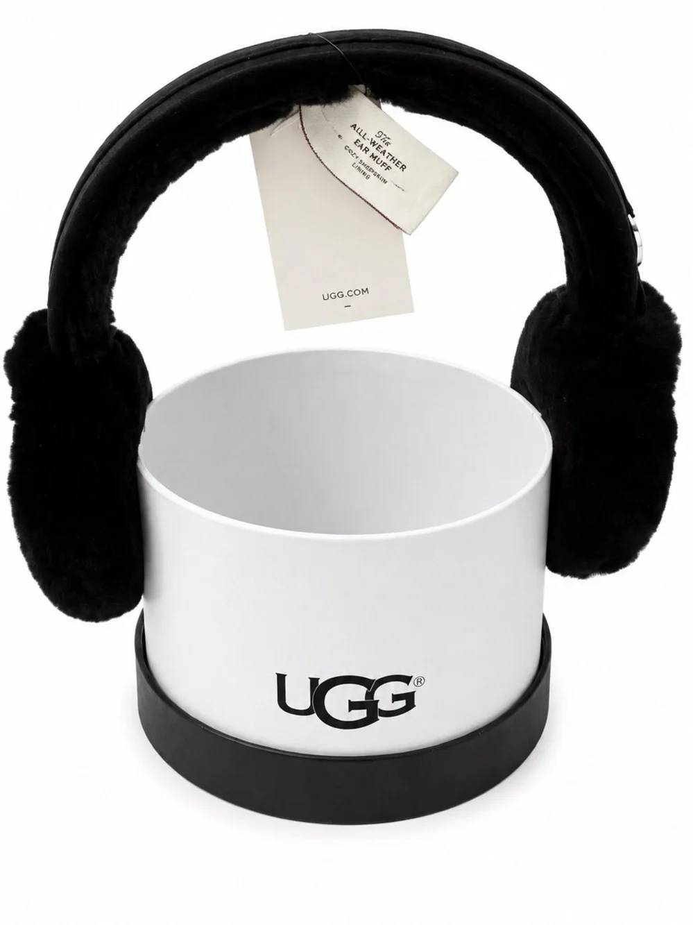 UGG Black faux fur earmuffs.